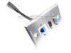 Placa Tapa Vga + HDMI 1.4 (4K+Ethernet 3D) pigtail + Jack RJ45 Cat6 ponchable Aluminio